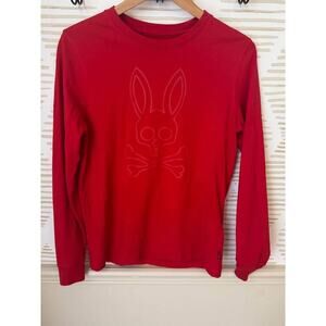 Psycho Bunny Size 3 XS Red Unisex Men’s Long Sleeve Graphic Shirt